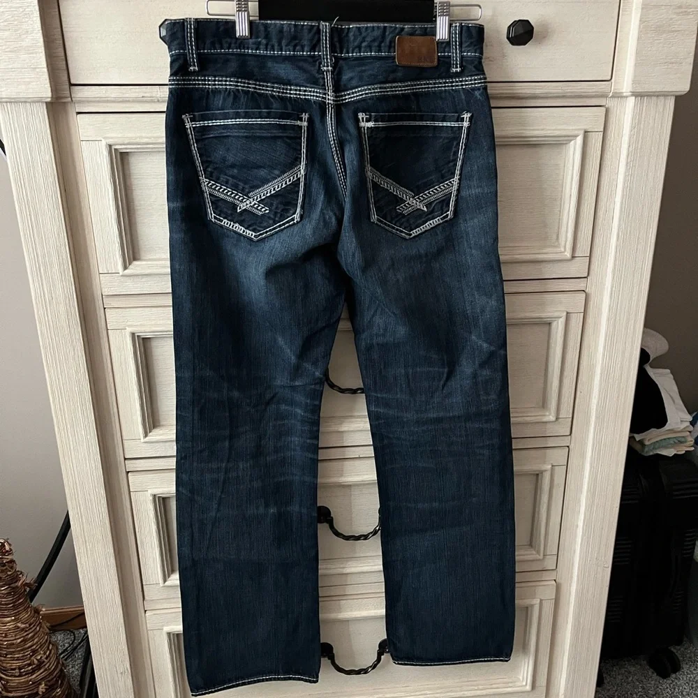 BKE Men's Deep Indigo Straight Jeans - Picture 2 of 5